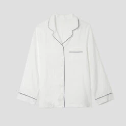 White Linen Pajama Shirt (Top Only) -Piglet 11 1
