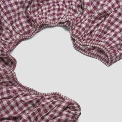 Front Page 37 Berry Gingham Linen Fitted Sheet