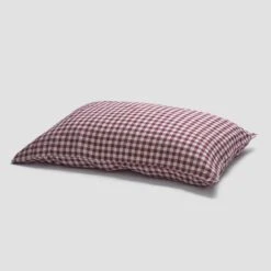 Berry Gingham Linen Sheet Set -Piglet Berryginghampilowcases 1