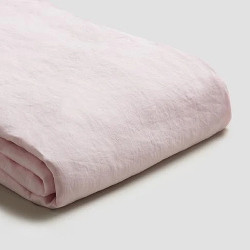 Blush Pink Linen Fitted Sheet 5 Blush Pink Linen Fitted Sheet - Image 3