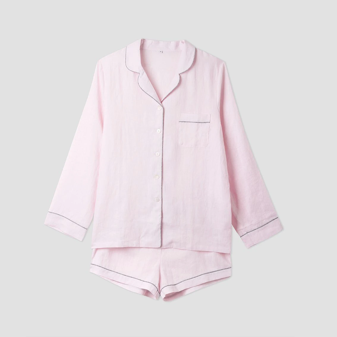 Blush Pink Linen Pajama Shorts Set 6 Blush Pink Linen Pajama Shorts Set - Image 4