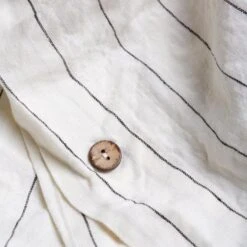 Luna Stripe Bedtime Bundle -Piglet Cream pinstripe button detail f8466b48 47c2 4e42 a53d 7db31697a4b5