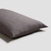 Charcoal Gray Linen Pillowcases (Pair) -Piglet Dark Grey Pillow a
