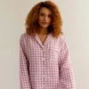 Orchid Gingham Linen Pajama Shirt (Top Only) 2 Orchid Gingham Linen Pajama Shirt (Top Only) -Piglet EG PIGLET ECOMM LOWRES 0256