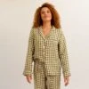 Botanical Green Gingham Linen Pajama Shirt (Top Only) -Piglet EG PIGLET ECOMM LOWRES 1616 1