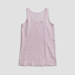 Blush Pink Nightgown 13 Blush Pink Nightgown -Piglet Linen Pajama Night Dress Blush Piglet in Bed 2