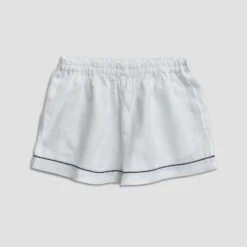 White Linen Pajama Shorts -Piglet Linen Pajama Shorts Piglet in Bed 2