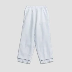 White Linen Pajama Pants -Piglet Linen Pajamas Trouser White Piglet in Bed c 1