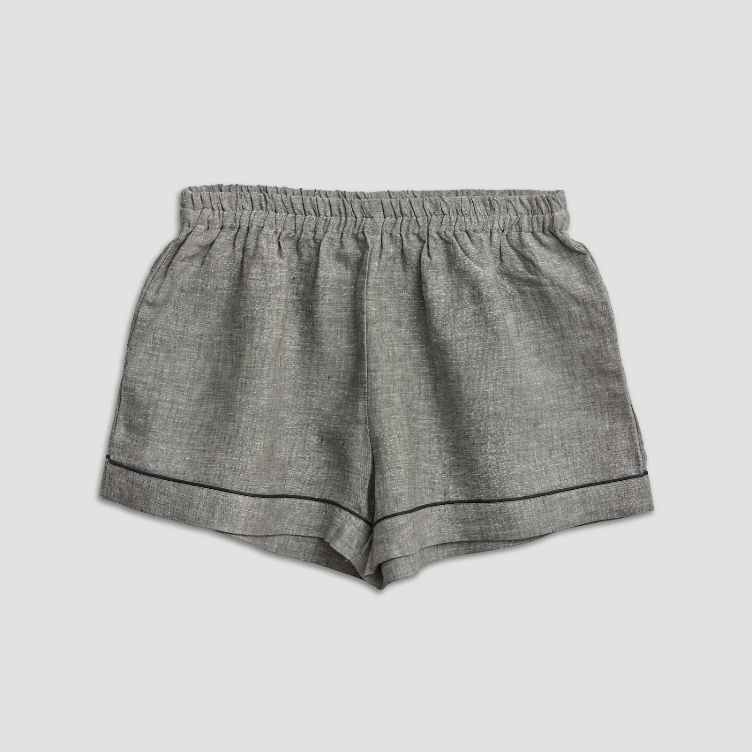 Gray Linen Pajama Shorts 5 Gray Linen Pajama Shorts - Image 3