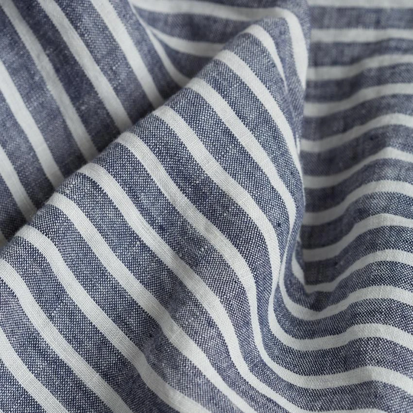 Midnight Stripe Linen Fitted Sheet 4 Midnight Stripe Linen Fitted Sheet - Image 2