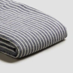 Midnight Stripe Linen Flat Sheet