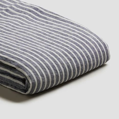 Midnight Stripe Linen Fitted Sheet 5 Midnight Stripe Linen Fitted Sheet - Image 3