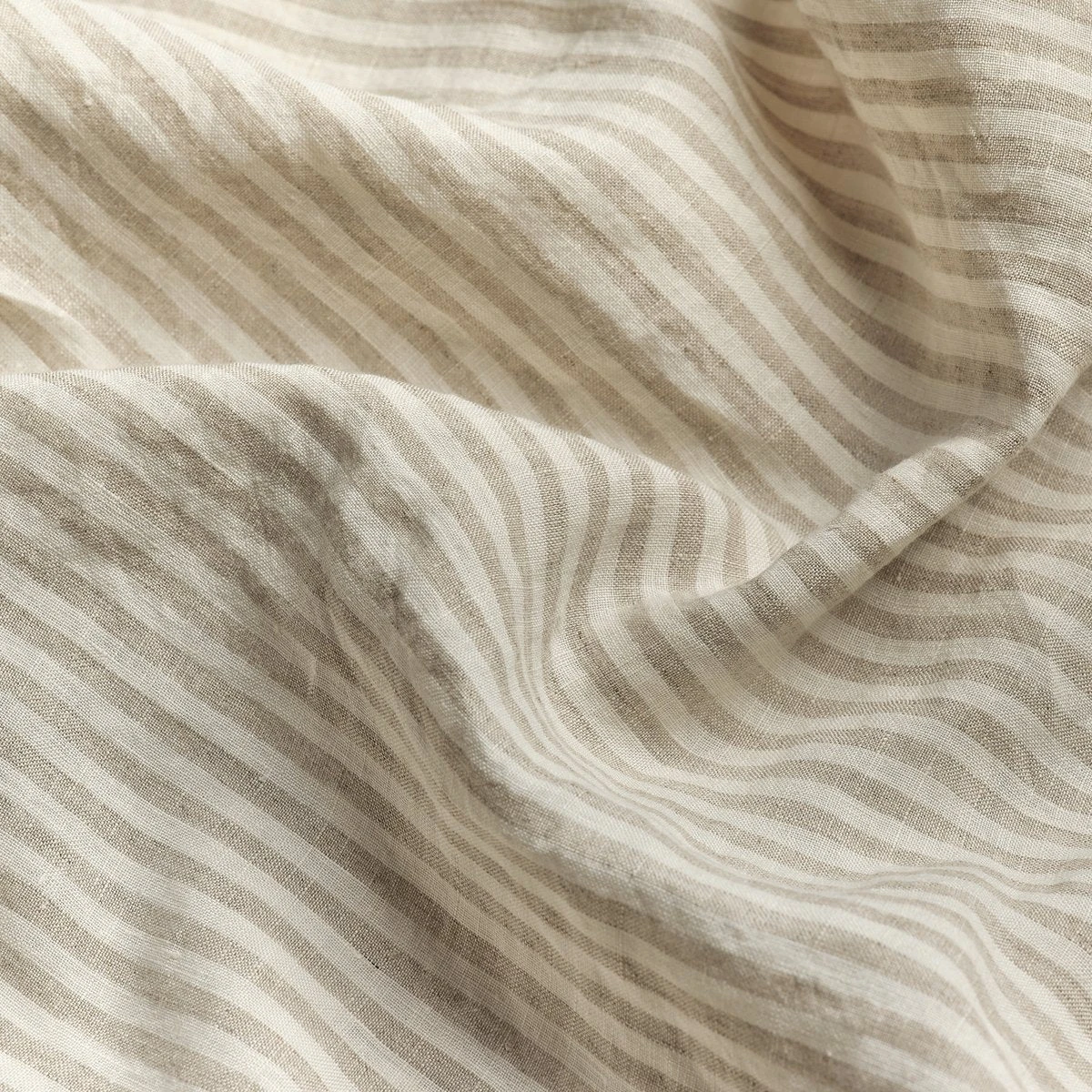 Oatmeal Stripe Linen Flat Sheet 4 Oatmeal Stripe Linen Flat Sheet - Image 2