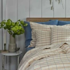 Cae Au Lait Check Stripe Linen Pillowcases (Pair)