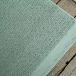 Front Page 31 Ash Green Basketweave Cotton Bath Mat