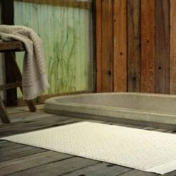 Birch Basketweave Cotton Bath Mat -Piglet Piglet in Bed Bathroom Collection Basketweave Cotton Bath Mat Birch 2