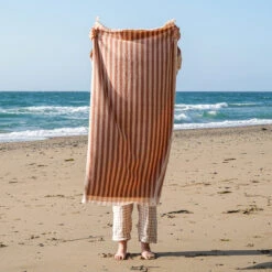 Sand Shell Stripe Cotton Bath Towel