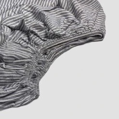 Midnight Stripe Linen Sheet Set 13 Midnight Stripe Linen Sheet Set -Piglet Piglet in Bed Fitted Sheet Midnight Stripe 1300x1300 1