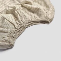 Oatmeal Stripe Linen Sheet Set 12 Oatmeal Stripe Linen Sheet Set -Piglet Piglet in Bed Fitted Sheet Oatmeal Stripe 1300x1300 1