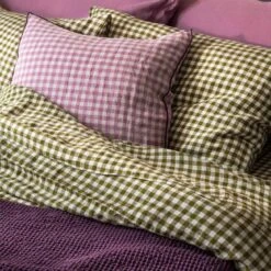Botanical Green Gingham Linen Bedtime Bundle -Piglet Piglet in Bed Gingham Linen Bedding Botanical Green Lifestyle 4 0f4c1202 bce4 4590 9f65 bc68bbb60df9