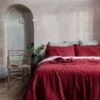 Merlot Linen Duvet Cover -Piglet Piglet in Bed Linen Bedding Merlot Lifestyle 10