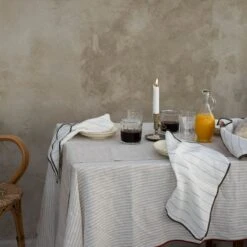 Luna Stripe Linen Napkin Set Of 4 -Piglet Piglet in Bed Linen Napkin Set Luna Stripe Lifestyle 9 1