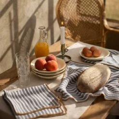 Midnight Stripe Linen Napkin Set Of 4