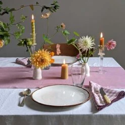 Orchid Gingham Linen Napkin Set Of 4 -Piglet Piglet in Bed Linen Napkin Set Orchid Gingham Lifestyle 2 1