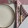 Orchid Gingham Linen Napkin Set Of 4 1 Orchid Gingham Linen Napkin Set Of 4 -Piglet Piglet in Bed Linen Napkin Set Orchid Gingham Lifestyle 4 1