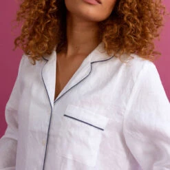 White Night Shirt -Piglet Piglet in Bed Linen Night Shirt White 7