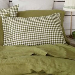 Botanical Green Linen Pillowcases (Pair) -Piglet Piglet in Bed Linen Pillowcases Botanical Green Lifestyle 2