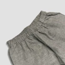 Gray Linen Pajama Shorts 9 Gray Linen Pajama Shorts -Piglet Piglet in Bed Linen Pyjama Shorts Grey 2 1