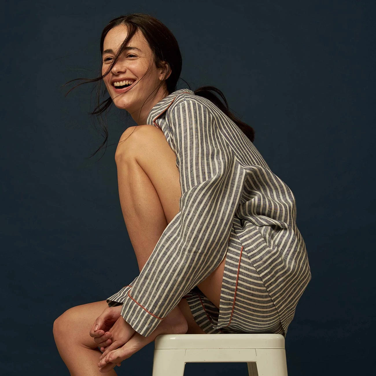 Midnight Stripe Pajama Shorts 4 Midnight Stripe Pajama Shorts - Image 2