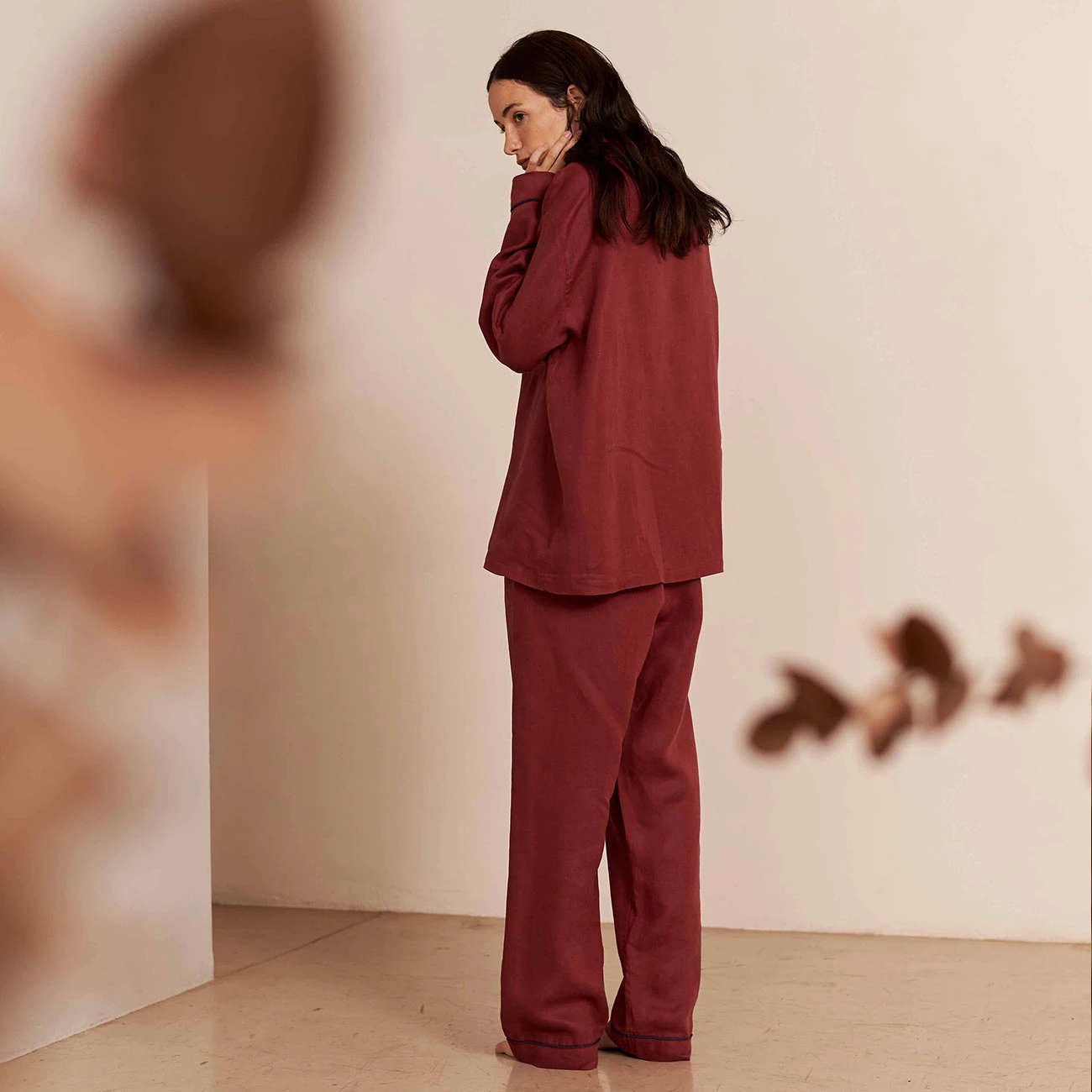 Cherry Linen Pajama Set 4 Cherry Linen Pajama Set - Image 2