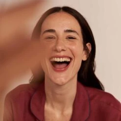 Cherry Linen Pajama Set 14 Cherry Linen Pajama Set -Piglet Piglet in Bed Linen Pyjama Trouser Set Cherry 3