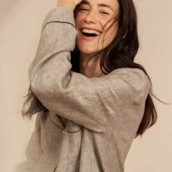 Gray Linen Pajama Shirt (Top Only) -Piglet Piglet in Bed Linen Pyjama Trouser Set Grey 4 77d693c3 7758 4ef7 9468 e1371cb8f0c6 1