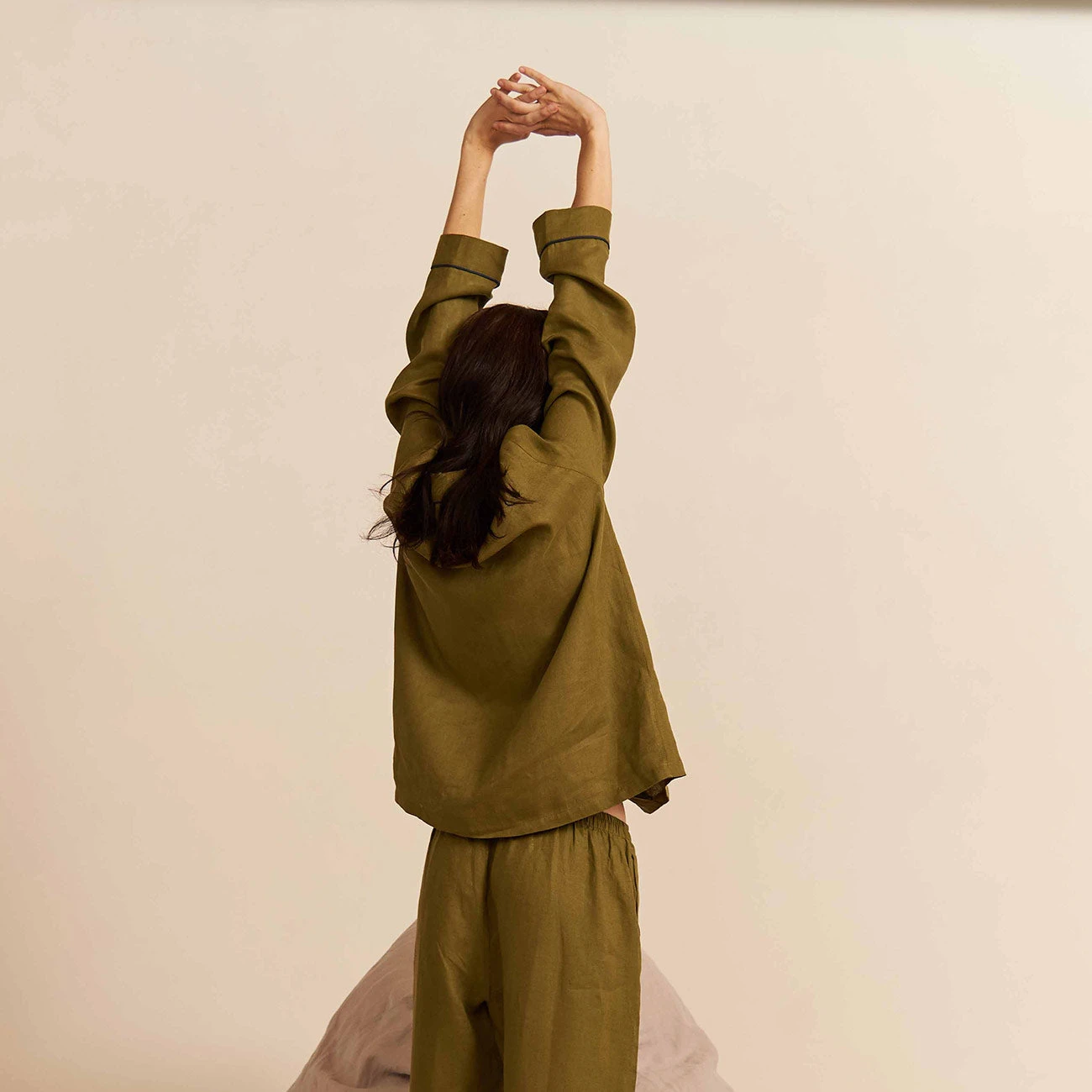 Moss Linen Pajama Pants 4 Moss Linen Pajama Pants - Image 2