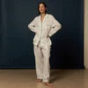 White Linen Pajama Set 1 White Linen Pajama Set -Piglet Piglet in Bed Linen Pyjama Trouser Set White 1 1