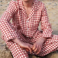 Men's Mineral Red Gingham Pajama Set