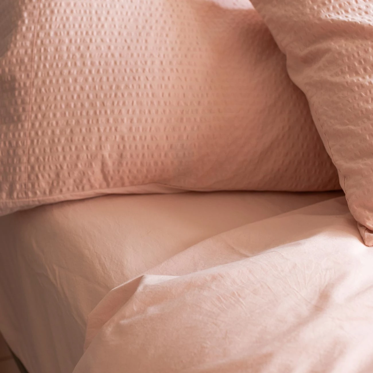 Salt Pink Percale Cotton Fitted Sheet 6 Salt Pink Percale Cotton Fitted Sheet - Image 4