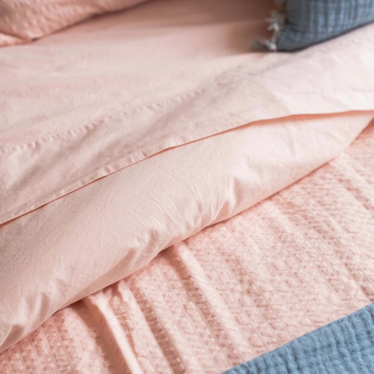 Salt Pink Percale Cotton Flat Sheet 5 Salt Pink Percale Cotton Flat Sheet - Image 3