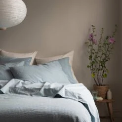 Sky Blue Seersucker Cotton Pillowcases (Pair) -Piglet Piglet in Bed Seersucker Cotton Bedding Sky Blue Lifestyle 4 80df1cd9 0704 4d35 baf9 d4e9fa320468