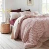 Desert Sand Seersucker Stripe Cotton Duvet Cover -Piglet Piglet in Bed Seersucker Stripe Bedding Desert Sand 5