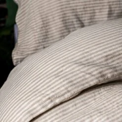 Oatmeal Stripe Linen Sheet Set 13 Oatmeal Stripe Linen Sheet Set -Piglet Piglet in Bed Standard Sheet Set Oatmeal Stripe 3