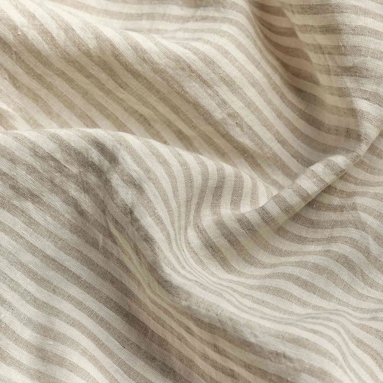 Oatmeal Stripe Linen Sheet Set 4 Oatmeal Stripe Linen Sheet Set - Image 2