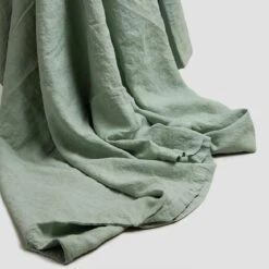 Sage Green Linen Sheet Set 12 Sage Green Linen Sheet Set -Piglet Piglet in Bed Standard Sheet Set Sage Green 3