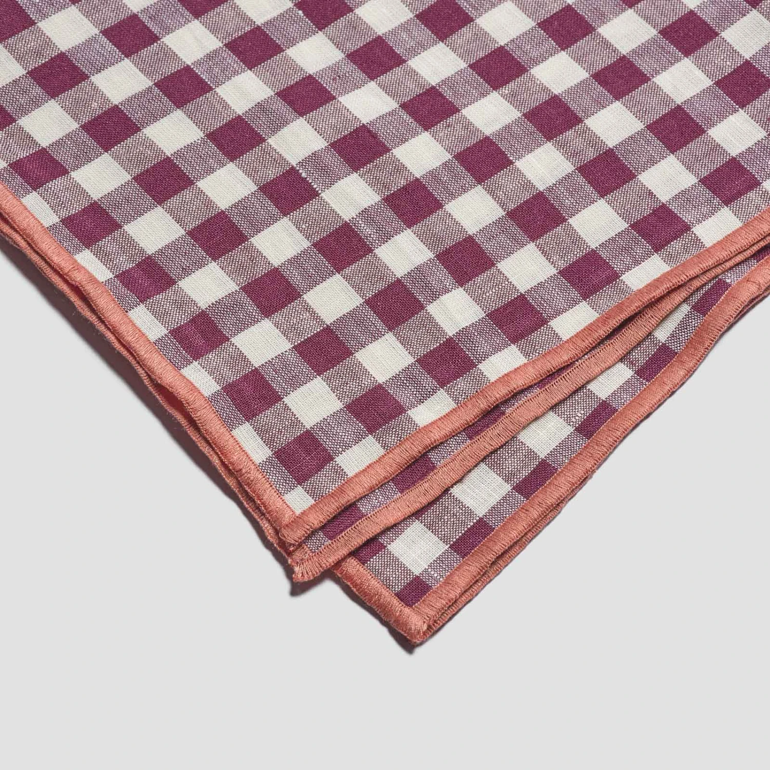 Berry Gingham Linen Tablecloth 4 Berry Gingham Linen Tablecloth - Image 2