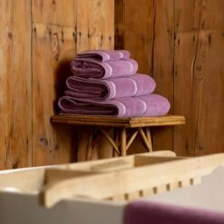 Orchid Bath Sheet -Piglet Piglet in Bed Terry Cotton Bath Sheet Orchid Lifestyle 1