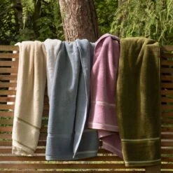 Botanical Green Bath Towel 13 Botanical Green Bath Towel -Piglet Piglet in Bed Terry Cotton Bath Towel Botanic Green Lifestyle 2