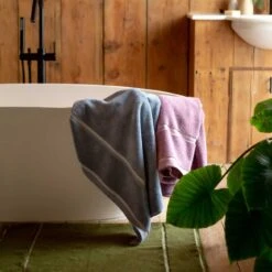 Warm Blue Bath Towel -Piglet Piglet in Bed Terry Cotton Bath Towel Warm Blue Lifestyle 2